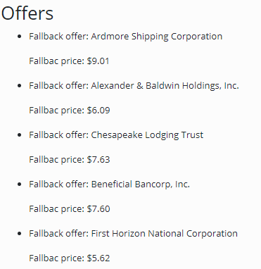 Fallback Offers